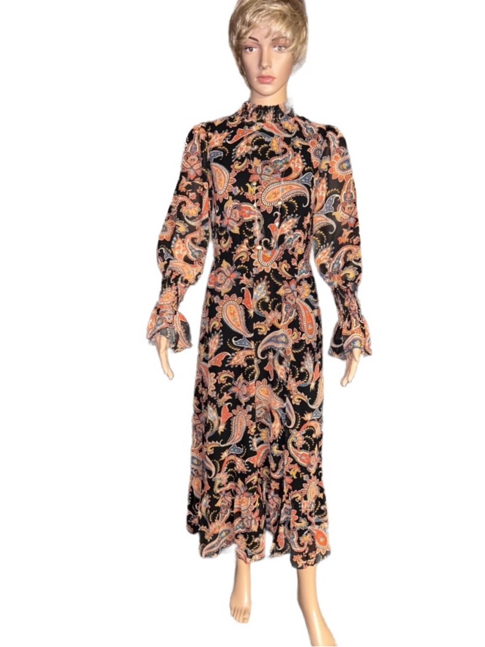 Julia Jordan ~ Size 4 ~ Floral/Paisley ~ Fall Colors ~ Brown/Beige/Yellow Dress - Picture 4 of 16